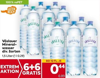 Billa Vöslauer Mineral-wasser div. Sorten 1,5 Liter Angebot