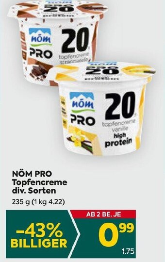 Billa NÖM PRO Topfencreme div. Sorten 235 g Angebot