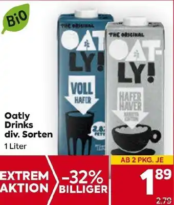 Billa Oatly Drinks div. Sorten 1 Liter Angebot