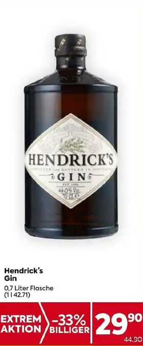 Billa Hendrick's Gin 0,7 Liter Flasche (11 42.71) Angebot