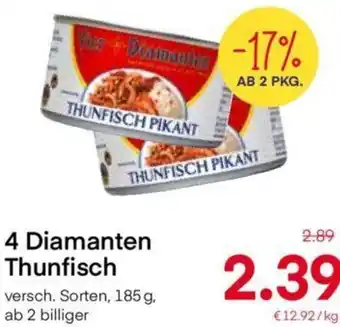 MPreis 4 Diamanten Thunfisch versch. Sorten, 185 g, ab 2 billiger Angebot