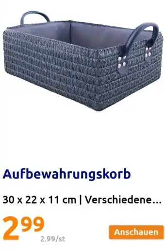 Action Aufbewahrungskorb 30 x 22 x 11 cm | Verschiedene... Angebot