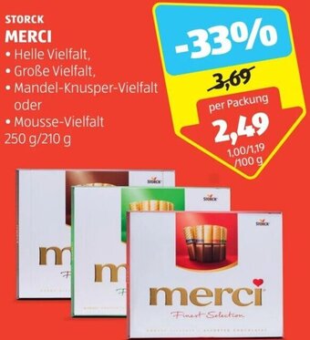Hofer STORCK MERCI 250 g/ 210 g Angebot