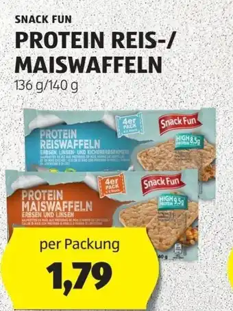 Hofer SNACK FUN PROTEIN REIS-/ MAISWAFFELN 136 g/ 140 g Angebot