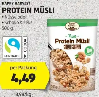 Hofer HAPPY HARVEST PROTEIN MÜSLI 500 g Angebot