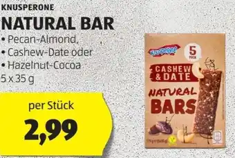 Hofer KNUSPERONE NATURAL BAR 5 x35 g Angebot