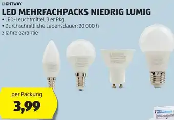 Hofer LIGHTWAY LED MEHRFACHPACKS NIEDRIG LUMIG Angebot