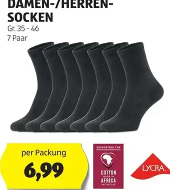 Hofer DAMEN-/HERREN- SOCKEN Gr. 35-46 7 Paar Angebot