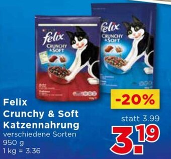 Unimarkt Felix Crunchy & Soft Katzennahrung 950g Angebot