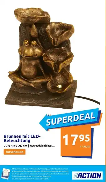 Action Brunnen mit LED-Beleuchtung 22 x 19 x 26 cm Angebot