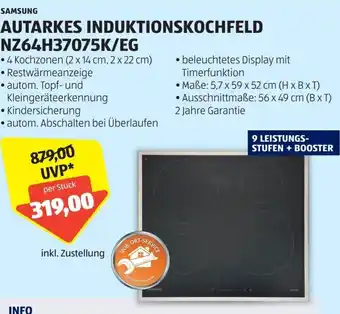 Induktionskochfeld Samsung authentic NZ64H37075K