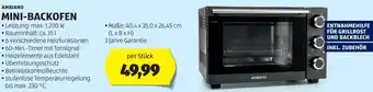 Hofer AMBIANO MINI-BACKOFEN per Stück Angebot