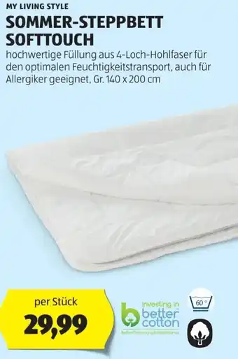 Hofer MY LIVING STYLE SOMMER-STEPPBETT SOFTTOUCH per Stück Gr. 140 x 200 cm Angebot