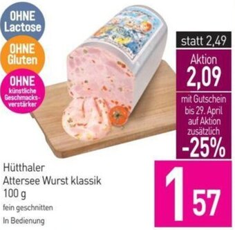 Sutterlüty Hütthaler Attersee Wurst klassik 100 g Angebot
