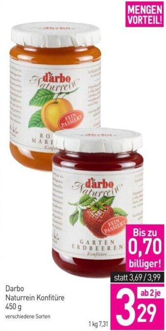 Sutterlüty Darbo Naturrein Konfitüre 450 g Angebot