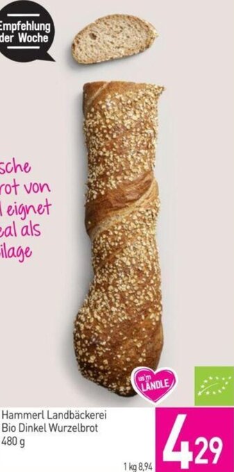 Sutterlüty Hammerl Landbäckerei Bio Dinkel Wurzelbrot 480 g Angebot