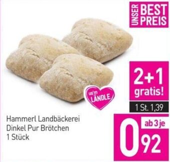 Sutterlüty Hammerl Landbäckerei Dinkel Pur Brötchen 1 Stück Angebot
