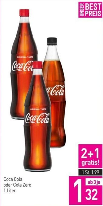 Sutterlüty Coca Cola oder Cola Zero 1 Liter Angebot
