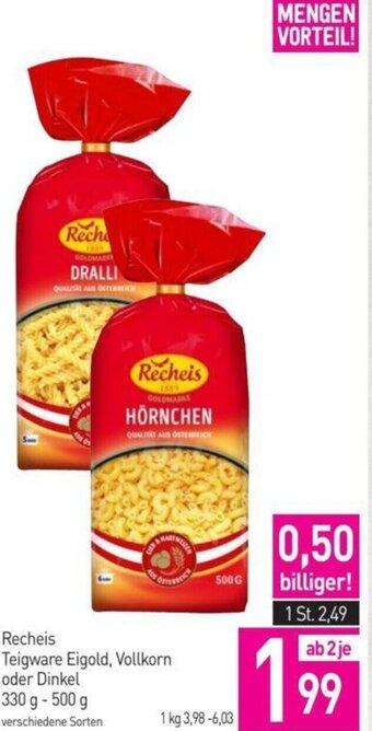 Sutterlüty Recheis Teigware Eigold, Vollkorn oder Dinkel 330 g- 500 g Angebot