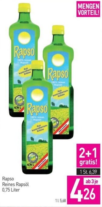 Sutterlüty Rapso Reines Rapsöl 0,75 Liter Angebot