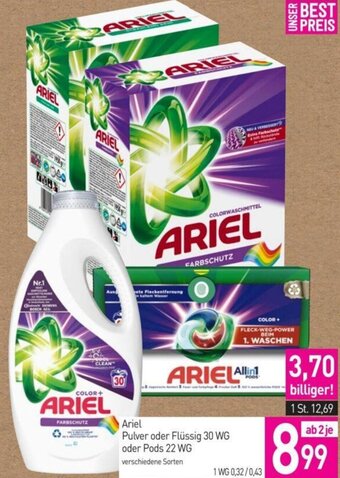 Sutterlüty Ariel Pulver oder Flüssig 30 WG oder Pods 22 WG Angebot