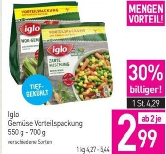 Sutterlüty Iglo Gemüse Vorteilspackung 550 g- 700 g Angebot