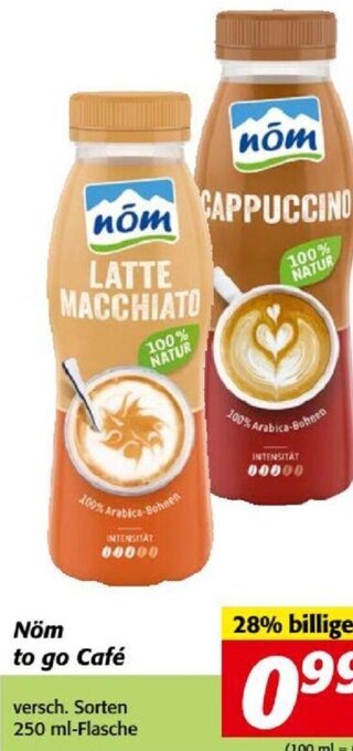 Nah&Frisch Nöm to go Café versch. Sorten 250 ml-Flasche Angebot