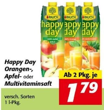 Nah&Frisch Happy Day Orangen-, Apfel- oder Multivitaminsaft versch. Sorten 1 l-Pkg. Angebot