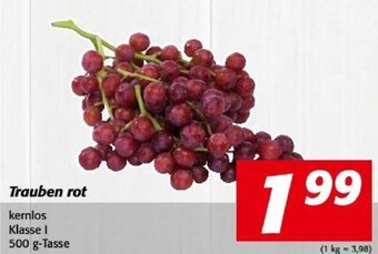 Nah&Frisch Trauben rot kernlos Klasse I 500 g-Tasse Angebot