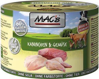 Hornbach Hundefutter nass mac's kaninchen und gemüse 200 g Angebot