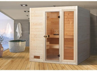 Hornbach Massivholzsauna weka valida gtf gr.3 inkl. 9 kw ofen u.integr.steuerung mit fenster und ganzglastüre aus klarglas Angebot