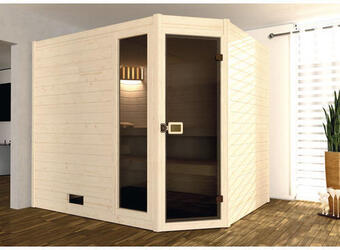 Hornbach Massivholzsauna weka valida eck gtf gr.3 inkl. 9 kw ofen u.integr.steuerung mit fenster und ganzglastüre aus klarglas Angebot