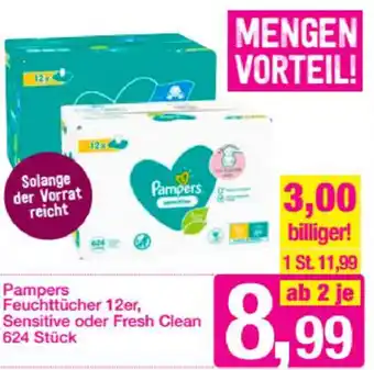 Sutterlüty Pampers Feuchttücher 12er, Sensitive Oder Fresh Clean Angebot