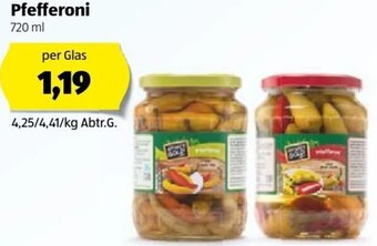 Hofer Pfefferoni 720ml Angebot
