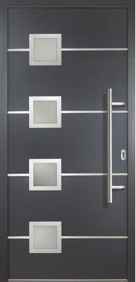 Hornbach Haustür safety therm mit vsg glas modell 1 titan 98x208 cm din rechts rc2 inkl.griff/drücker Angebot