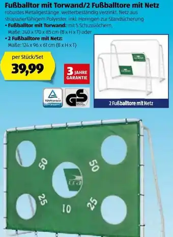 Hofer Fußballtor Mit Torwand/2 Fußballtore Mit Netz Angebot