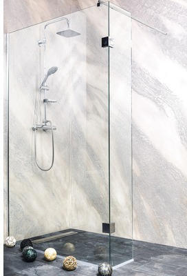 Hornbach Raumdusche sanotechnik sanoflex wide 2 ms120 1190x1950 mm echtglas klar glas chromoptik inkl. seitenwand Angebot