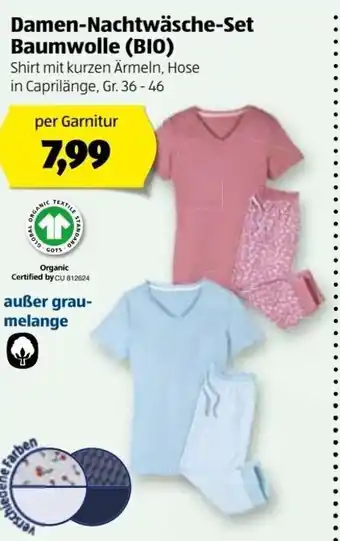Hofer Damen-Nachtwäsche-Set Baumwolle (Bio) Angebot