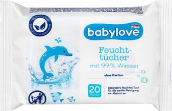 dm Babylove feuchttücher mit 99 % wasser Angebot