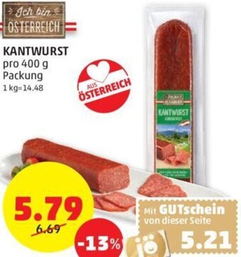 PENNY KANTWURST pro 400 g Packung Angebot