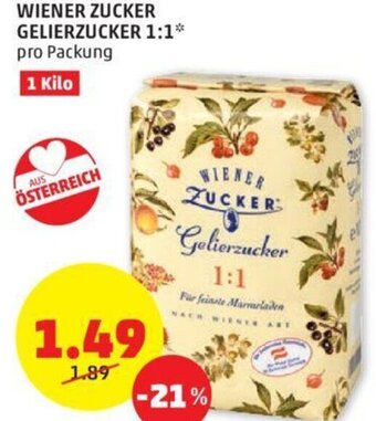PENNY WIENER ZUCKER GELIERZUCKER 1:1* pro Packung Angebot