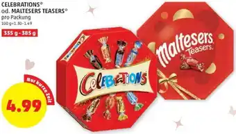 PENNY CELEBRATIONS* od. MALTESERS TEASERS* pro Packung 100 g=1.30-1.49 Angebot