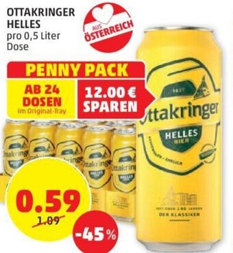 PENNY OTTAKRINGER HELLES pro 0,5 Liter Dose Angebot