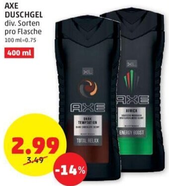 PENNY AXE DUSCHGEL div. Sorten pro Flasche Angebot