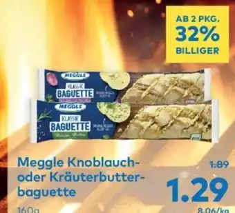 T&G Meggle Knoblauch- oder Kräuterbutter-baguette 160g Angebot