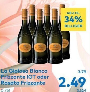 T&G La Gioiosa Bianco Frizzante IGT oder Rosato Frizzante 0.75l Angebot