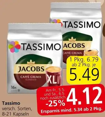 Spar Tassimo versch. Sorten, 8-21 Kapseln Angebot