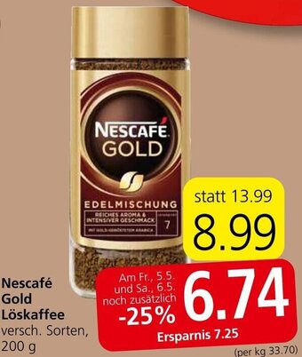 Spar Nescafé Gold Löskaffee versch. Sorten, 200 g Angebot