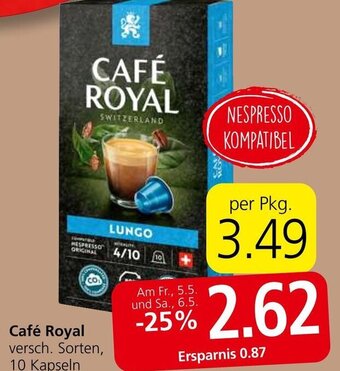 Spar Café Royal versch. Sorten, 10 Kapseln Angebot