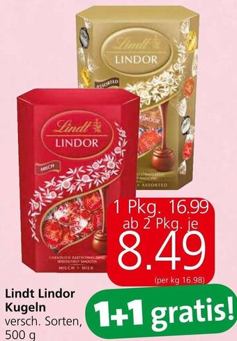 Spar Lindt Lindor Kugeln versch. Sorten, 500 g Angebot